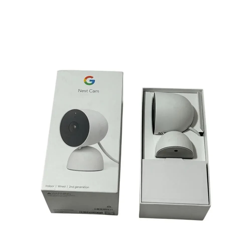 Google Nest Cam Indoor Wired 2nd Generation Smart Security Camera White-Tested